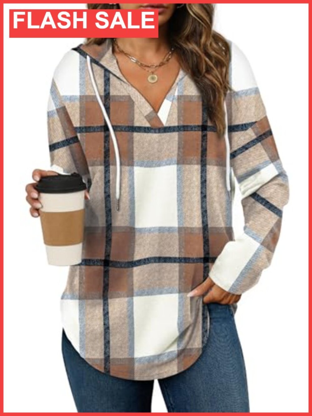 Womens Oversized Pullover Hoodie V Neck Long Sleeve Loose Fit Sweatshirt